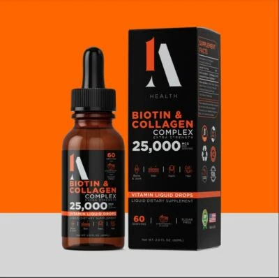 Complejo de biotina y colágeno fuerza extra 25000 mcg cabello/piel/uñas/salud ósea Foto 1 de 4