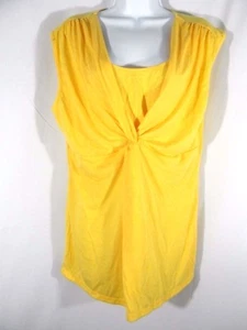 Prenda para el torso de maternidad Motherwood talla L frontal con volantes amarillo sin mangas NUEVO - Imagen 1 de 12