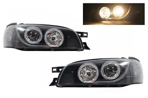 Fit~1995-2001~Subaru Impreza Led Black Headlight+Corner Turn Signal Lamps Pair - Picture 1 of 8