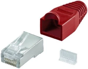Conector RJ45 conector modular con protección contra pliegues rojo - Imagen 1 de 1