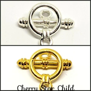 Silver gold pl toggle clasp polished classic fob jewellery findings - Picture 1 of 6