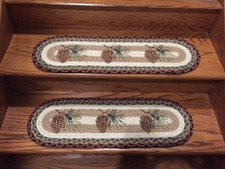 Pinecone Print Braided Stair Tread  by Earth Rugs