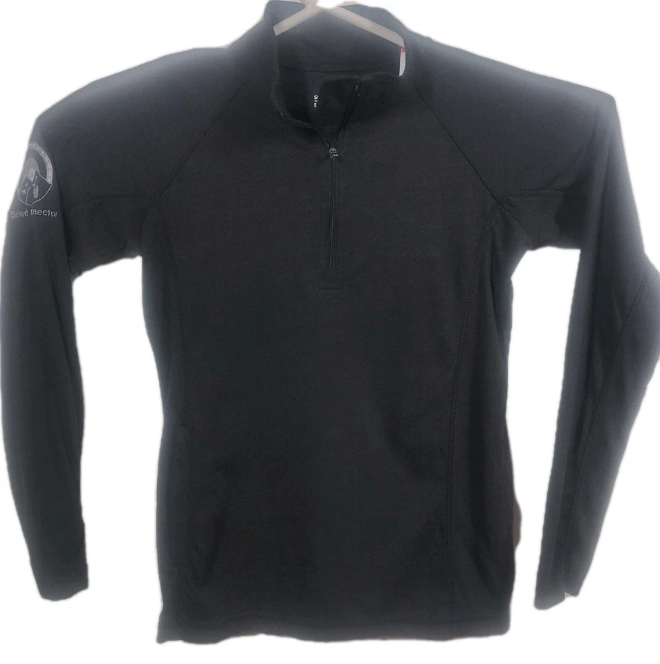 SCOTTeVEST 女式 S 码 Susie Qzip 1/4 拉链套衫衬衫轻便黑色 — 第 1/4 张图片