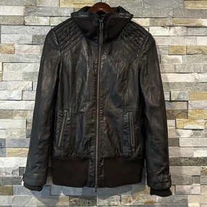 Mackage Leather Jacket Slim Brown Lamb Leather Aritzia Medium  - Picture 1 of 9