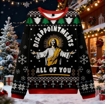 Suéter de Navidad Feo Jesús Divertido Desappointments All of You, Navidad Fea Foto 1 de 4