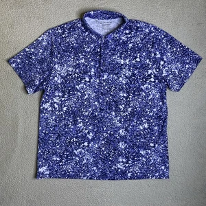 Under Armour Shirt Mens 2XL XXL The Playoff Polo Blue Density Print Golf Stretch - Picture 1 of 11