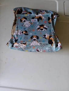 Grecle Doggy Windel Gr. L waschbar wiederverwendbar bunt blau mit Hund & Knochen Neu - Bild 1 von 7