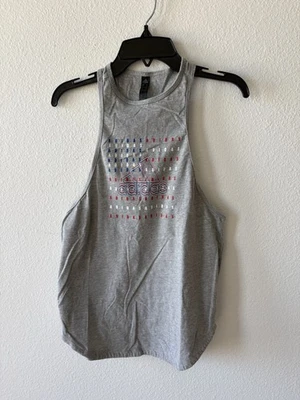 Camiseta sin mangas Adidas para mujer bandera americana patriótica EE. UU. espalda deportiva gris pequeña Foto 1 de 4