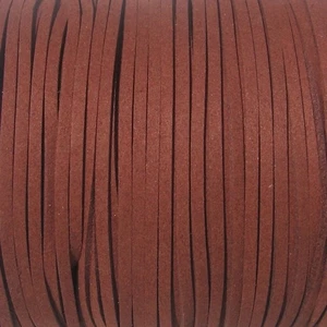 LOT DE 5M CORDON SUÉDINE 3x1mm FIL ASPET DAIM MARRON FONCÉ - C282LOT DE 5M CORDO - Picture 1 of 4