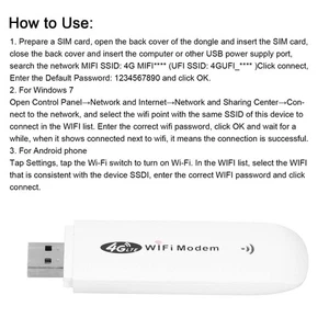 Mini Wireless Router With SIM Card Slot 4G LTE WiFi Modem Dongle USB - Picture 1 of 12