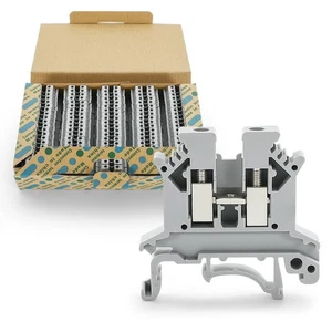 100PCS UK-2.5B Din Rail Wire Terminal Block - Application for 12-22 AWG 20A 6... - Picture 1 of 7