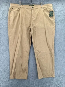 Lauren Jean Company LRL Womens Pants 22W Tan Modern Straight Cropped NWT - Picture 1 of 15