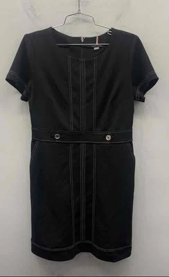 Vestido vaina Tommy Hilfiger para mujer negro puntada en contraste talla 8 Foto 1 de 3