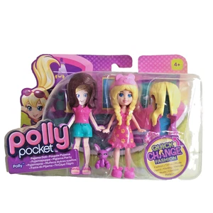 Poupée Polly Pocket Changement Rapide De Vêtements Et De Coiffure À La Plage - Foto 1 di 2