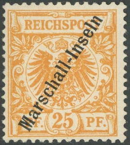 MARSHALL-INSELN 1899, 25 Pf. gelblichorange Berliner-Ausgabe, Gummi ni - Bild 1 von 1
