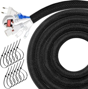25FT Split Cable Management Sleeve Wire Loom Tubing Cord Protector 1/2 Inch - Photo 1/6