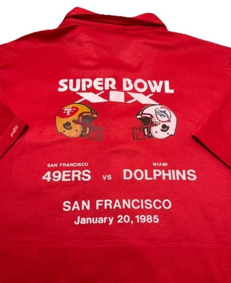 Camisa Polo De Colección Super Bowl XIX Tulicket Dolphins 49ers Para Hombre Grande RARA 1985 Foto 1 de 4