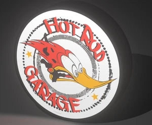 Hot Rod Garage – Lightbox LED Man Cave Slot car Sign Custom🏎️ - Picture 1 of 3