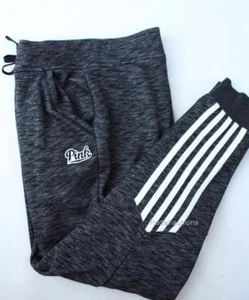 Victoria's Secret PINK Drop Crotch Jogger Fleece Sweat Pants Marled Gray - Picture 1 of 2