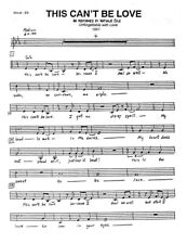 THIS CAN'T BE LOVE - NATALIE COLE - Eb vocal/lyrics sheets - BIG BAND