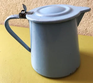 USTENSILE DE CUISINE POT A COUVERCLE EMAILLE BLEU CONTENANCE 1 L5 - Foto 1 di 6