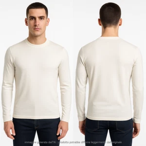 Malo Maglia Da Uomo Bianco Panna Taglia 46 Slim Fit Made In Italy Elegante Lusso - Picture 1 of 15