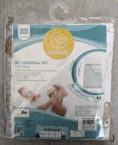 Italbaby - 3tlg. Bettwäsche-Set für Kinderbett, weiß/beige mit Bären - Bild 1 von 3