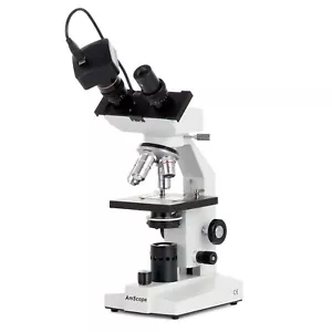 AmScope 40X-1600X Binocular Compound LED Microscope + 5MP Camera - Picture 1 of 10