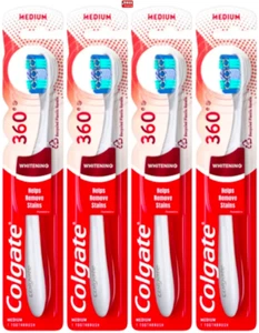 Colgate 360 Spazzolino Sbiancante Ottico Rimozione Macchie Setole Medie - Confezione da 4 - Foto 1 di 2