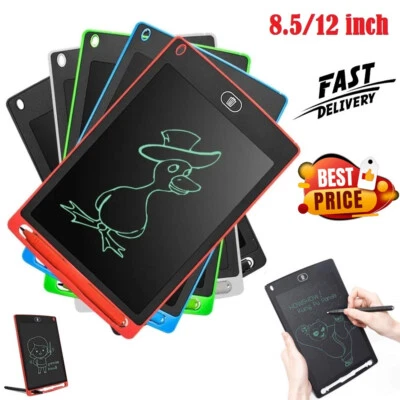 Digital Electronic LCD Writing 8.5/12” Tablet Drawing Graphics Board Kids - Image 1 of 4