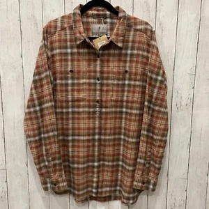 NWT Royal Robbins XL Lieback Flannel Flex Tunic Women  Plaid Long Sleeve Cotton - Picture 1 of 12