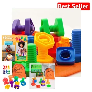 Jumbo Toddler Nuts and Bolts Toys - Educational Play Set with Storage Tote - Picture 1 of 10