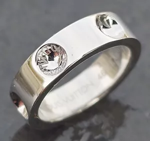 Louis Vuitton 18k Wedding Band Ring Petit Berg Empreinte Sz 46 US 4 - Picture 1 of 6