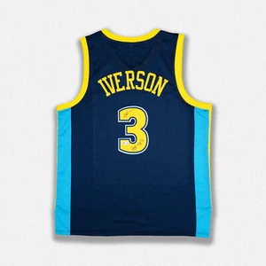 Allen Iverson Denver Nuggets signiert "HOF 2k16" Pro Style Navy Trikot BAS - Bild 1 von 2