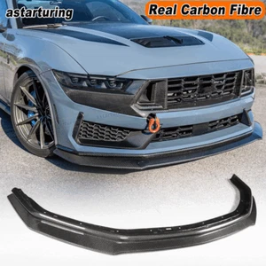 For Ford Mustang Standard 2024UP Real Carbon Front Bumper Lip Spoiler Splitters - Picture 1 of 14