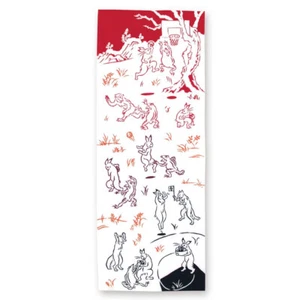 Japanese Traditional Handtowel TENUGUI 35" H Tapestry CHOJUGIGA BASKETBALL JAPAN - Picture 1 of 9