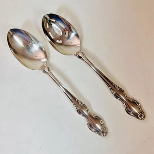 "Cubiertos de plata Reed & Barton corona inglesa 2 cucharas para servir-1 perforada 8,5""" - Imagen 1 de 5