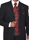 Men's 4 Button Fashion Suit With Woven Vest&Tie Two Side Vents Style 6903V