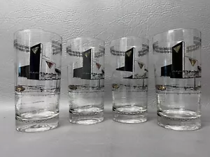 Set di 4 vetri vintage olio meridionale Derrick oro nero azienda - Foto 1 di 8