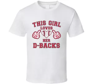 This Girl Loves Her Airzona Diamondbacks Baseball Heart T Shirt - Picture 1 of 2