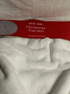 White Faux Fur Tree Skirt 48 Inch Large Tree Skirt From At Home Store - Picture 1 of 11