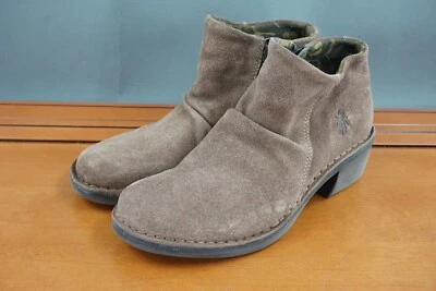 Fly London Merk Slouch Botín Zapatos Mujer 37/6 Marrón Gamuza Cremallera Botín al Tobillo Foto 1 de 4