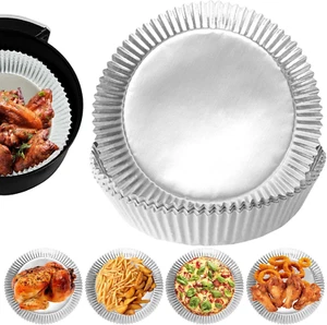 100 PCS Aluminum Foil Air Fryer Liners, Non-Stick Air Fryer Disposable Paper - Picture 1 of 12