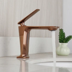 Bathroom Vessel Basin Rose Gold Faucet Single Handle/Hole Brass Deck Mount Taps - Picture 1 of 10