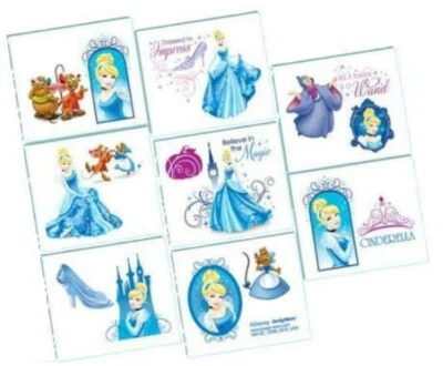 Disney Princess CINDERELLA birthday party TATTOOS  16pcs favors slipper mice - Image 1 of 2
