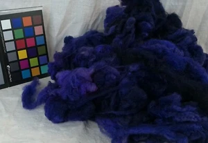 romney varigated dark purple dyed wool fiber spin weave felt fiber art - Picture 1 of 3