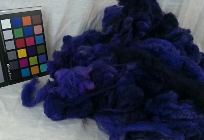 romney varigated dark purple dyed wool fiber spin weave felt fiber art - Image 1 of 3