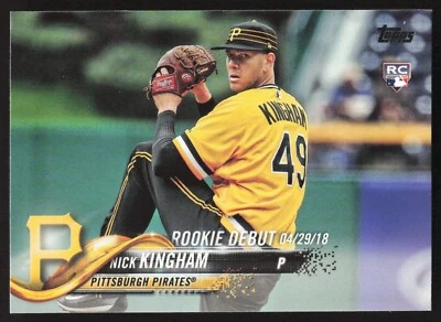 2018 Topps Update Rookie Debut Nick Kingham RC #US9 Pittsburgh Pirates - Image 1 of 2