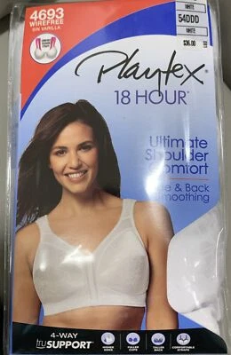 Playtex Bra 18 Hour Comfort 4693 Size 54 DDD WHITE NWT Plus XXXL - Image 1 of 4