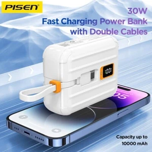 Power Tiny 30W 10000mAh With Dual Cable Power Bank - Picture 1 of 4